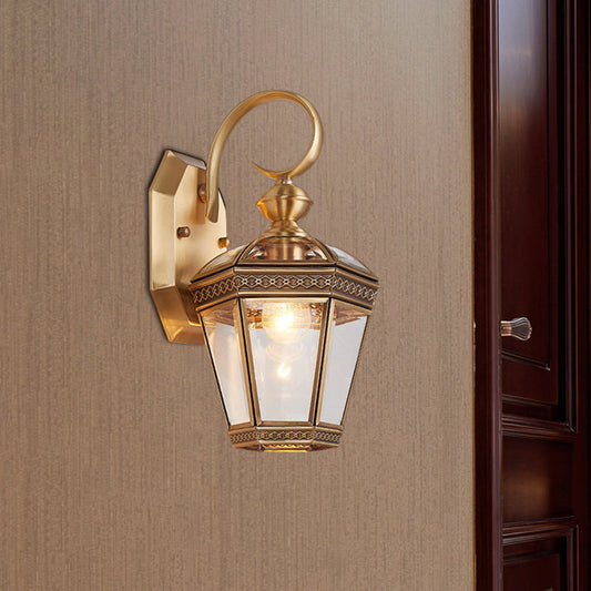 Vivolux | Traditioneel Geometrisch Wandmontage Licht Enkele Gloeilamp Messing Metalen Wandarmatuur voor Balkon, 6"/7.5" Breed