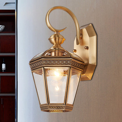 Vivolux | Traditioneel Geometrisch Wandmontage Licht Enkele Gloeilamp Messing Metalen Wandarmatuur voor Balkon, 6"/7.5" Breed