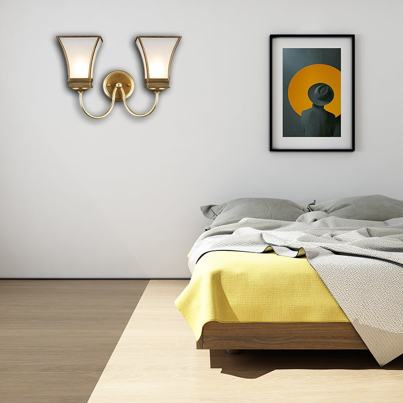 Vivolux | Bell Metall Wandleuchte Traditionell 1/2 Lampen Messing Wohnzimmer Wandbeleuchtung Fixture