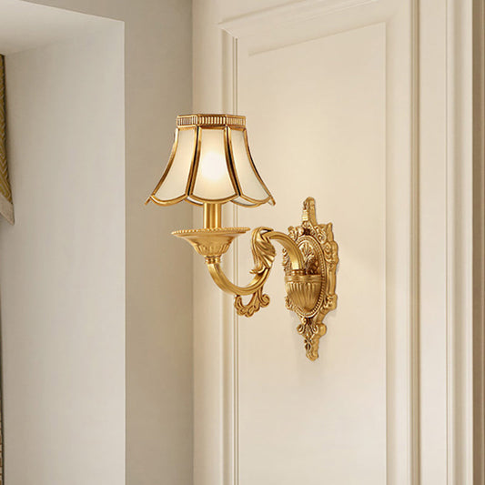 Vivolux | Traditionele Scallop Wandlamp 1/2-Bol Metaal Verlichting Fixture in Messing voor Woonkamer