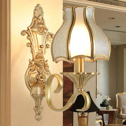 Vivolux | 1/2 Fassung Metall Wandlampe Traditionell Messing Geschwungen Wohnzimmer Wandlicht Leuchte