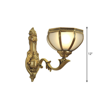 Vivolux | Dome Metall Wandleuchte Traditionalismus 1/2-Glühbirne Wohnzimmer Wandleuchten in Messing