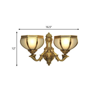 Vivolux | Dome Metall Wandleuchte Traditionalismus 1/2-Glühbirne Wohnzimmer Wandleuchten in Messing