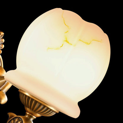 Vivolux | Globe witte glas wandlamp muurbevestigde lamp traditionele stijl 1/2-licht woonkamer wandlamp in goud