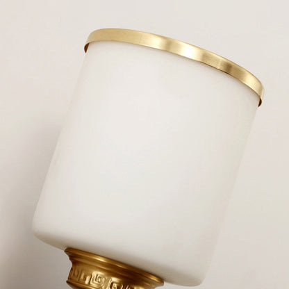 Vivolux | Zylindrische Milchglas Wandleuchte Traditioneller Stil 1/2-Licht Wohnzimmer Wandleuchte Beleuchtung in Gold