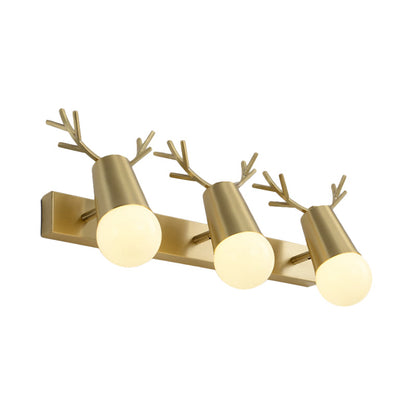 Vivolux | Globe Badkamer Vanity Licht Traditionalisme Metaal 2/3-Kops Messing Wandlamp Verlichting