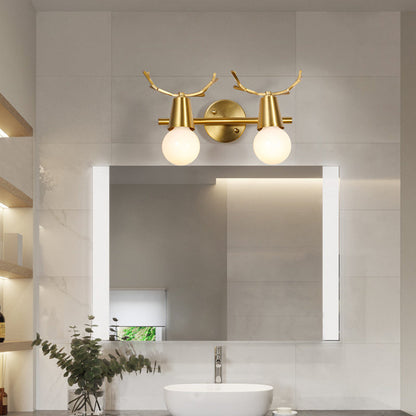 Vivolux | Traditionalisme Global Vanity Wandlamp 1/2/3-Kop Metaal Wandlamp in Messing voor Badkamer