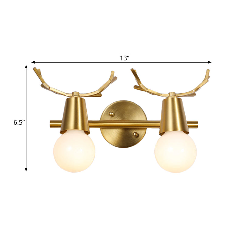 Vivolux | Traditionalisme Global Vanity Wandlamp 1/2/3-Kop Metaal Wandlamp in Messing voor Badkamer