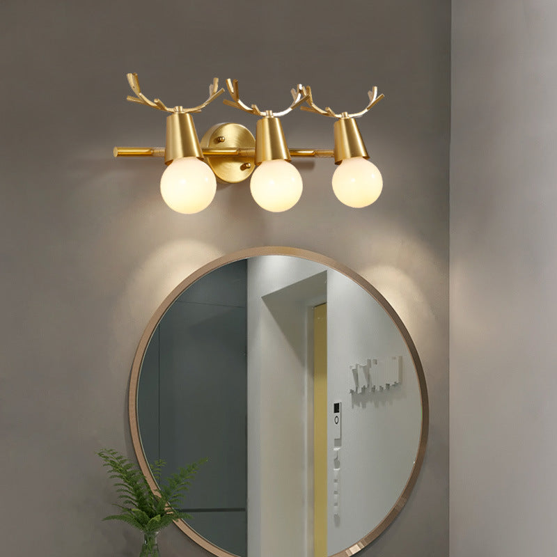 Vivolux | Traditionalisme Global Vanity Wandlamp 1/2/3-Kop Metaal Wandlamp in Messing voor Badkamer