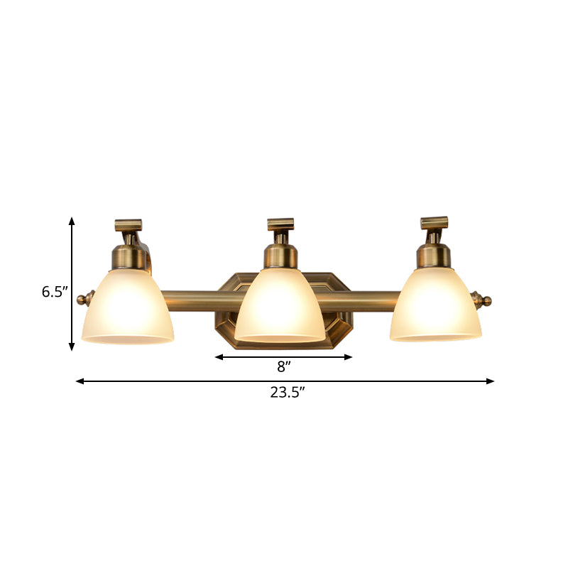 Vivolux | Messing 2/3/4 Lampen Vanity Lampe Traditionalismus Metall Schale Wandmontage Lichtarmatur für Badezimmer