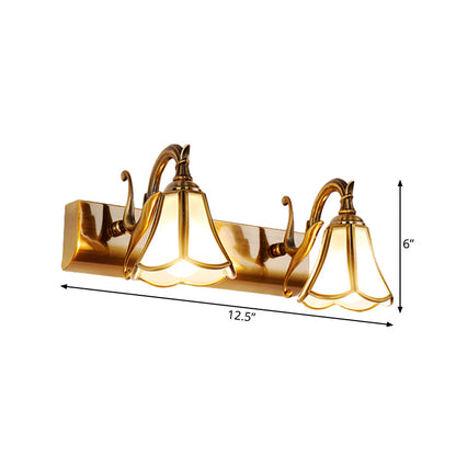 Vivolux | Brass Bloom Wandlamp Vintage Metaal 1/2/3 Koppen Badkamer Muurbevestigde Verlichting