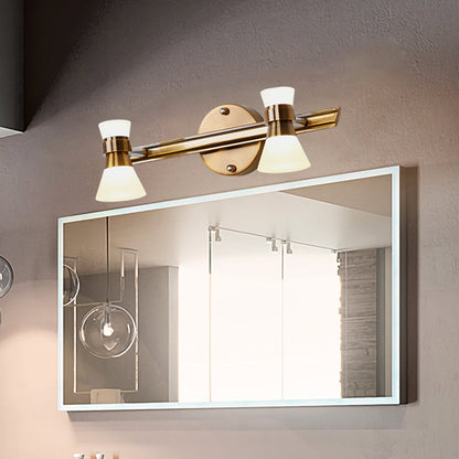 Vivolux | Gekantelde Badkamer Wand Vanity Licht Traditionalist Metaal 1/2/3-Lamp LED Messing Wandverlichting Armatuur in Warm/Wit Licht