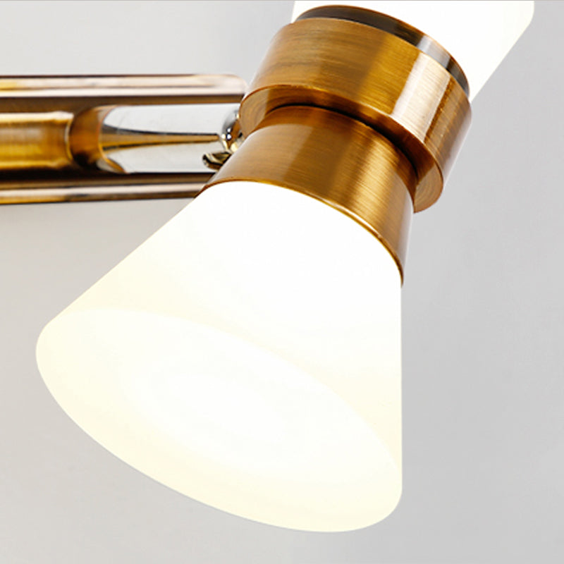 Vivolux | Gekantelde Badkamer Wand Vanity Licht Traditionalist Metaal 1/2/3-Lamp LED Messing Wandverlichting Armatuur in Warm/Wit Licht