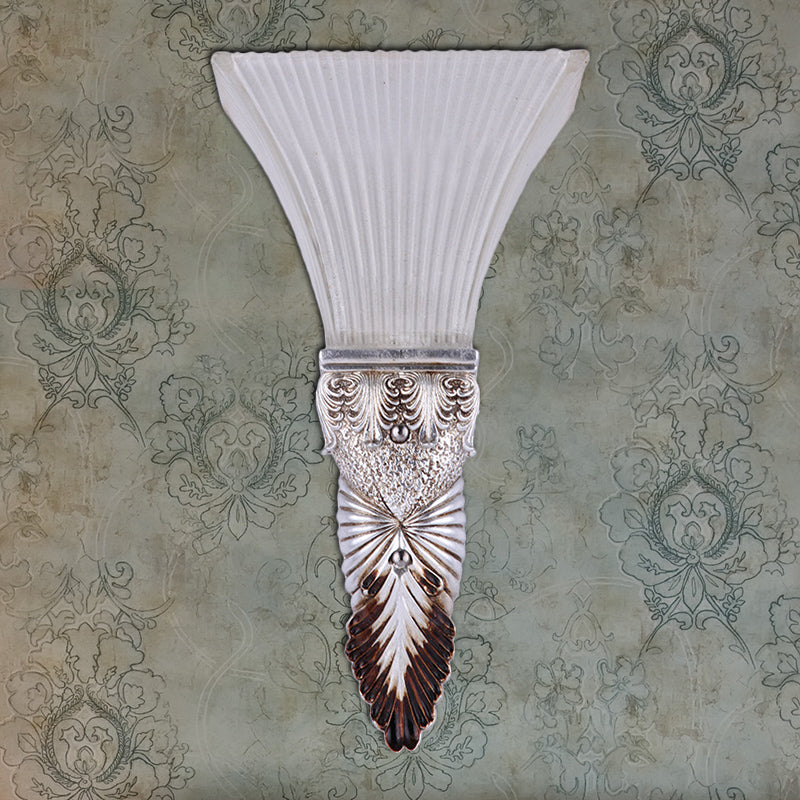 Vivolux | Aflopend Gele Glazen Wandlamp Retro Stijl 1 Kop Leefkamer Wandgemonteerde Lamp met Gouden/Zilver/Wit en Gouden Achterplaat