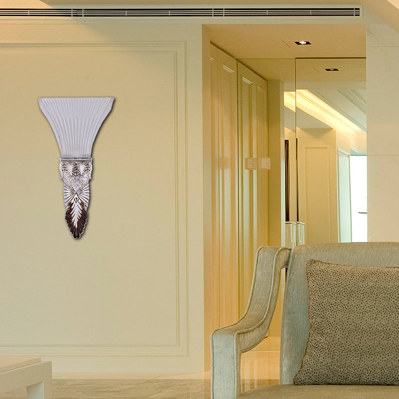 Vivolux | Aflopend Gele Glazen Wandlamp Retro Stijl 1 Kop Leefkamer Wandgemonteerde Lamp met Gouden/Zilver/Wit en Gouden Achterplaat