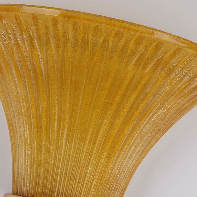 Vivolux | 1 Licht Wandlamp met Uitlopende Kap Geel Glas Modernistische Stijl Slaapkamer Wandlamp Wandlicht met Rozen Deco