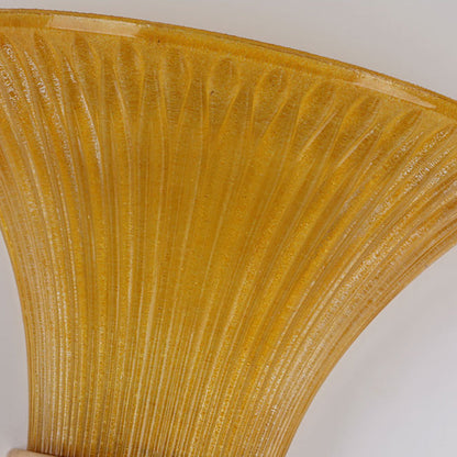 Vivolux | 1 Licht Wandlamp met Uitlopende Kap Geel Glas Modernistische Stijl Slaapkamer Wandlamp Wandlicht met Rozen Deco