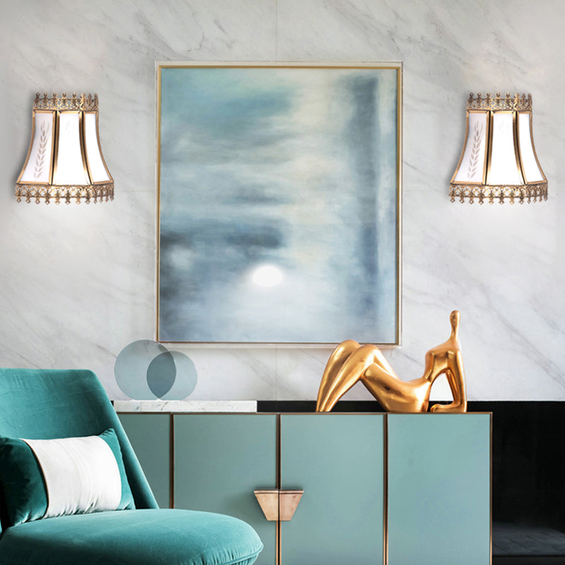 Vivolux | Empire Witte Glazen Wandlamp Retro 1 Kop Woonkamer Plafondlamp