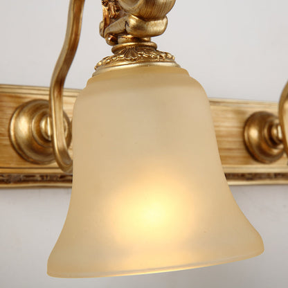 Vivolux | Weiß frosted Glass Bell Wandmontage Lampe Traditionell 1/2/3 Köpfe Bad Vanity Beleuchtung Fixture in Messing
