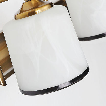 Vivolux | 2/3 Lampen Zylinder Wandmontierte Beleuchtung Vintage Gold-Finish Opal Geblasenes Glas Wandbeleuchtung