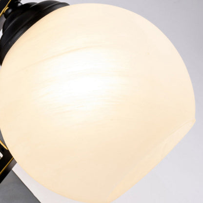 Vivolux | Sferische Bedrijf Sconces Lichtarmatuur Klasiek Opale Glas 1 Licht Zwart Wandgemonteerde Lamp