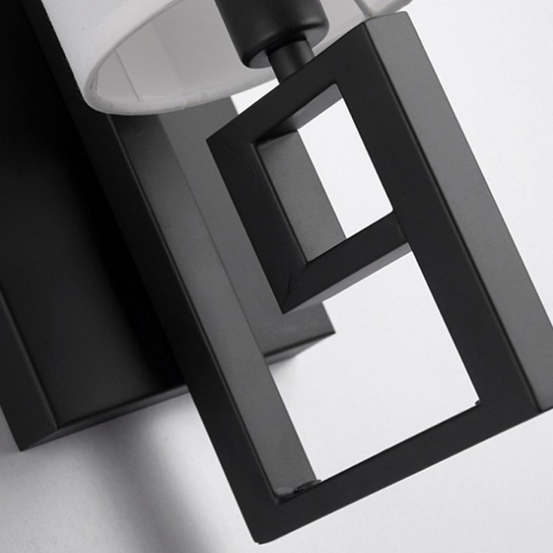 Vivolux | 1 Licht Wandlamp Lichtarmatuur Klassieke Cilinder Metalen Muurbevestiging Verlichting in Zwart/Goud met Stoffen Schaal