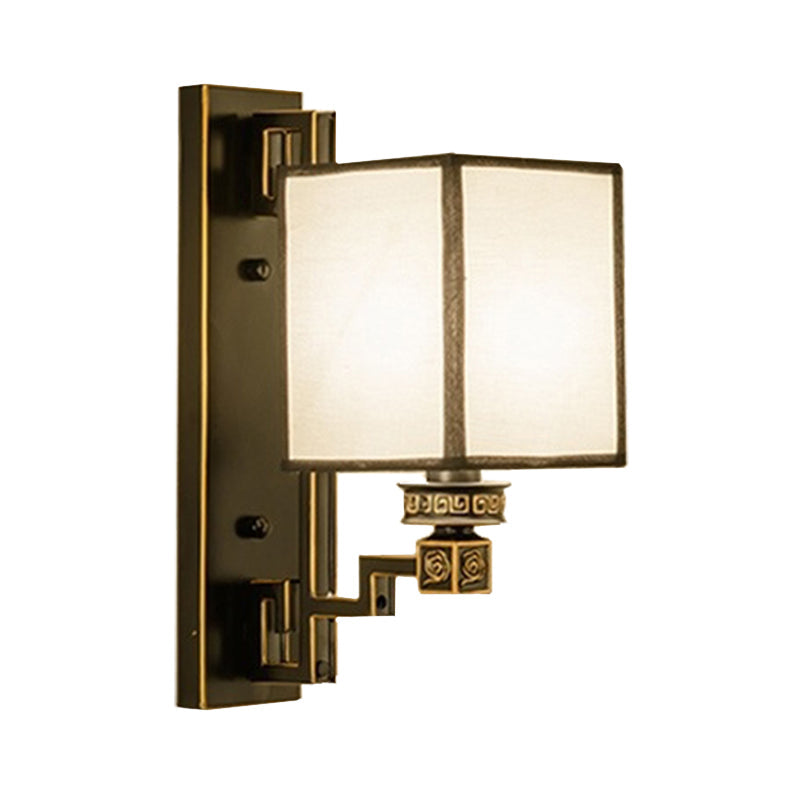 Vivolux | 1 Licht Stoff Wandverlichting Idee Traditionele Stijl Witte Rechthoekige Woonkamer Wandlamp