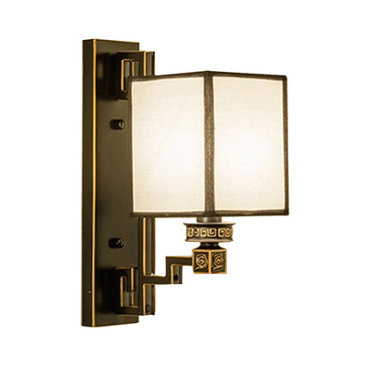 Vivolux | 1 Licht Stoff Wandverlichting Idee Traditionele Stijl Witte Rechthoekige Woonkamer Wandlamp