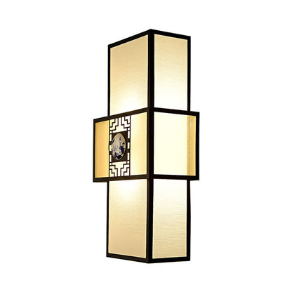 Vivolux | Stof Rechthoekige Wandlamp Klassiek 1 Licht Bedside Sconces Lichtarmatuur in Wit met Metalen Frame