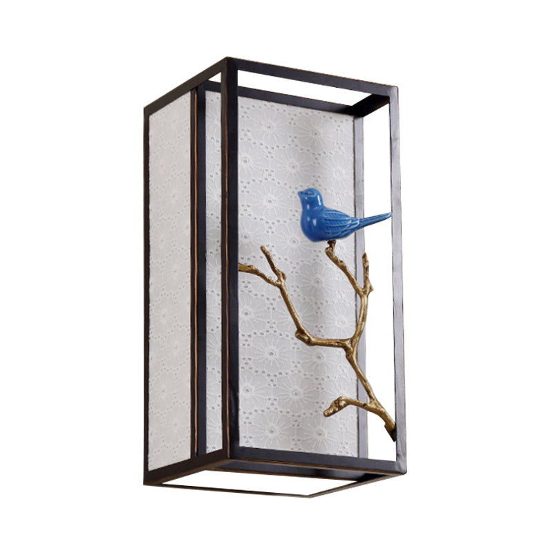 Vivolux | 16"/31.5" H Stoff Rechteck Wandmontierte Licht Klassisch 1 Licht Wohnzimmer Wandleuchte in Schwarz