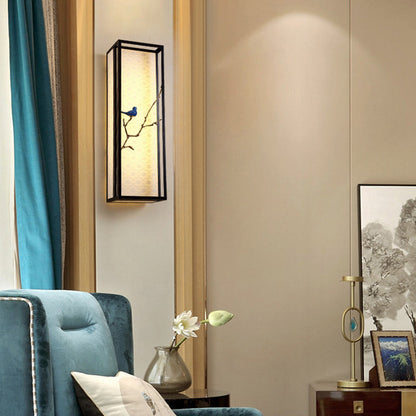 Vivolux | 16"/31.5" H Stoff Rechteck Wandmontierte Licht Klassisch 1 Licht Wohnzimmer Wandleuchte in Schwarz