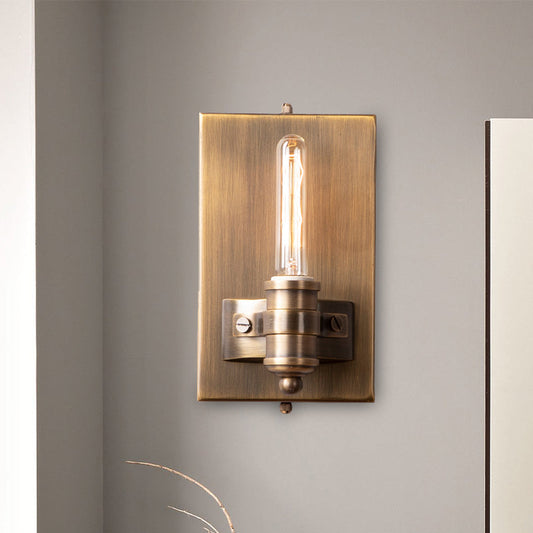 Vivolux | 1/2 Köpfe Bare Bulb Wandleuchte Vintage Bronze Metall Wandmontage Lampenarmatur mit rechteckiger Rückplatte