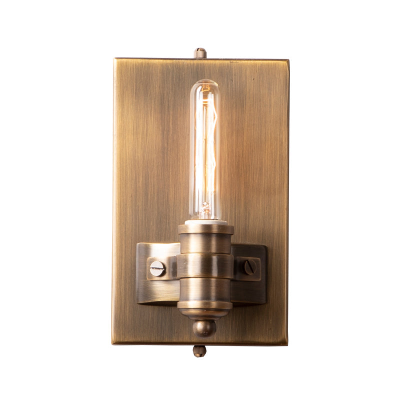 Vivolux | 1/2 Köpfe Bare Bulb Wandleuchte Vintage Bronze Metall Wandmontage Lampenarmatur mit rechteckiger Rückplatte