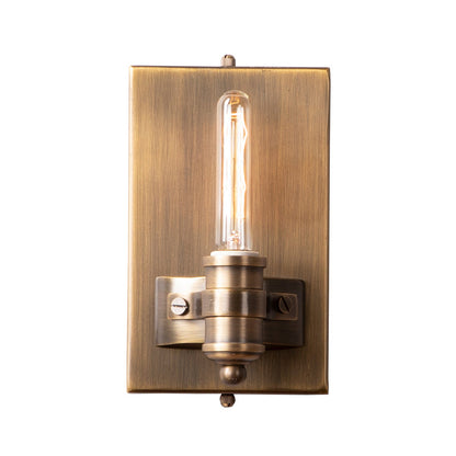 Vivolux | 1/2 Köpfe Bare Bulb Wandleuchte Vintage Bronze Metall Wandmontage Lampenarmatur mit rechteckiger Rückplatte