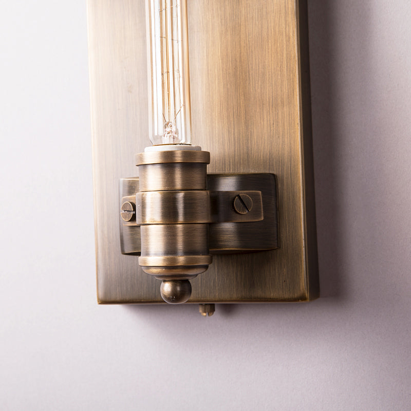 Vivolux | 1/2 Köpfe Bare Bulb Wandleuchte Vintage Bronze Metall Wandmontage Lampenarmatur mit rechteckiger Rückplatte