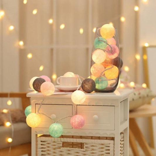 Vivolux | Royallure Baumwollballon-Lichterkette – Gemütliche Dekoration für Zuhause & Feiern