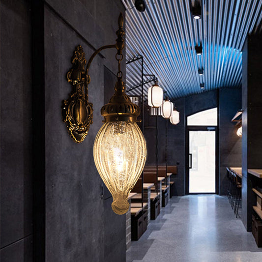 Vivolux | Globe/Ovaal Crackle Glas Wandlamp Vintage 1 Licht Eetkamer Wandlamp Armatuur in Brons