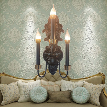 Vivolux | 3 Lampen Metalen Muurmontage Verlichting Landelijk Zwart Kaars Woonkamer Plafond Wandlamp