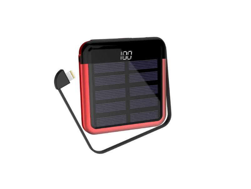 Vivolux | Tinier & Thinner Solar Power Bank mit 3-in-1 verstecktem Kabel