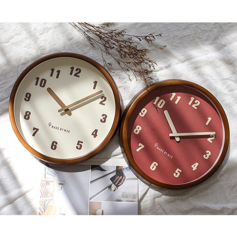 Vivolux | Natürliche Holzrunde stille Wanduhr Deco Clock