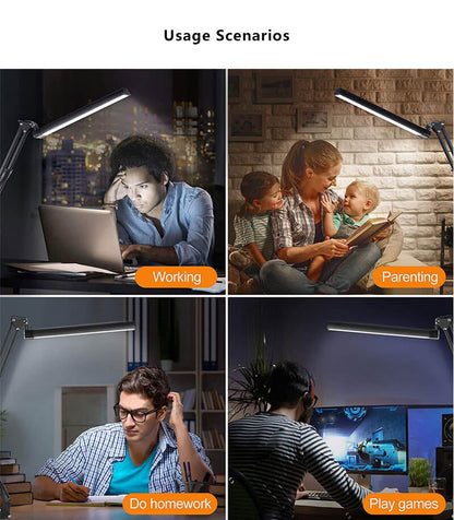 Vivolux | LED Klappbarer Langer Arm Clip Augen Schutz USB Lese Tischlampe