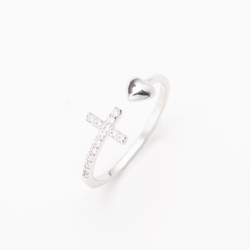 Love S925 Sterling Silber Kreuz Ring