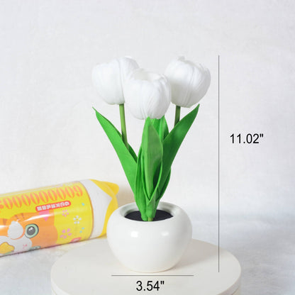 Vivolux | Moderne kreative Simulation Tulpe Pfingstrose LED Nachtlicht Tischlampe