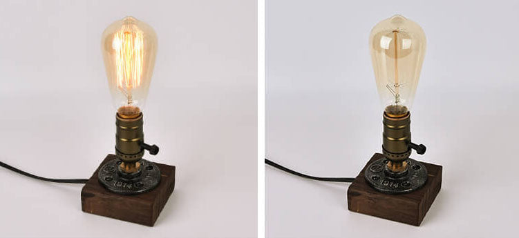 Vivolux | Vintage Industrie Eisen Glühbirne 1-Licht Tischlampe