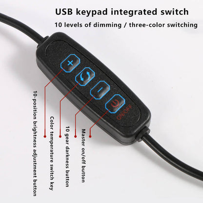 Vivolux | LED Klappbarer Langer Arm Clip Augen Schutz USB Lese Tischlampe