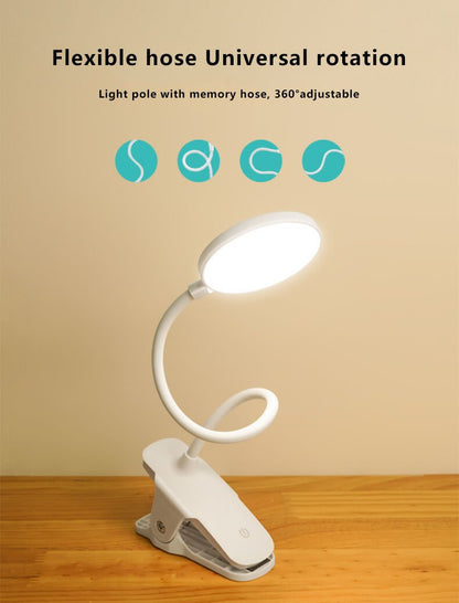 Vivolux | Einfache LED Clip-Schreibtischlampe wiederaufladbar Augenschutz Nachtlicht