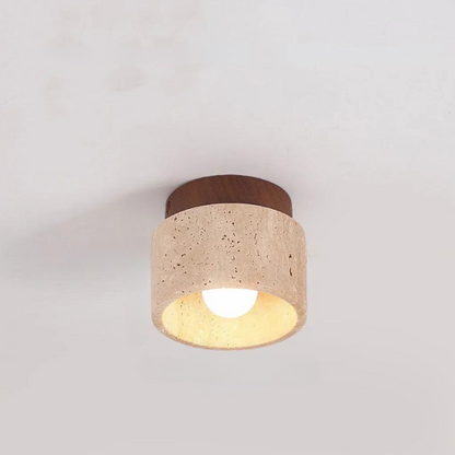 Vivolux | Eingebauter Lustre aus Travertin für Eingangsbereich und Treppe