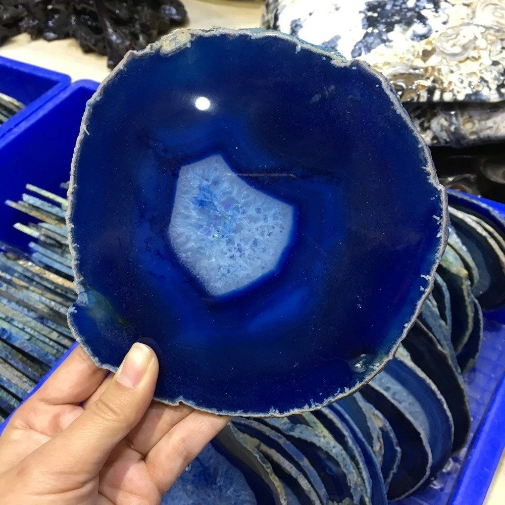 Vivolux | Blaue Achat-Kristallscheibe