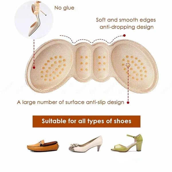 Vivolux Rutschfestes Fersenpolster- selbstklebende Schuheinlagen