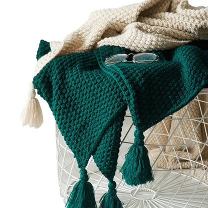 Vivolux | Gestrickte Wolldecke mit Quasten - NordicCozy